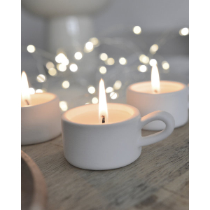 Kandelaar klei met kaars